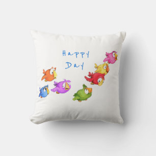 Coussin Oiseaux volants Lancer l'oreiller - Texte personna