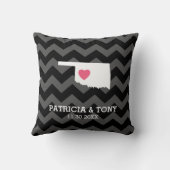 Coussin Oklahoma Map Accueil Amour de l'État avec Coeur op (Verso)