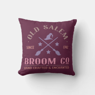 Coussin Old Salem Broom Co Envoûtant Violet Halloween