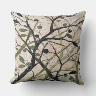 Coussin Olive Branch Art Abstrait