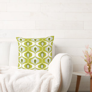 Coussin Olive Green Ogee Motif ovale