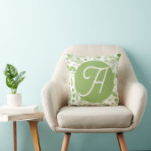 Coussin Olive Leaves and Initial Throw Pillow (Chaise)