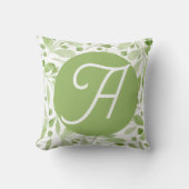 Coussin Olive Leaves and Initial Throw Pillow (Recto)