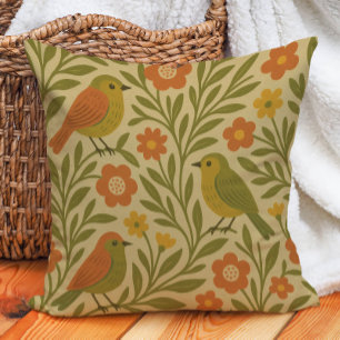 Coussin Olive Orange or Vintage rétro