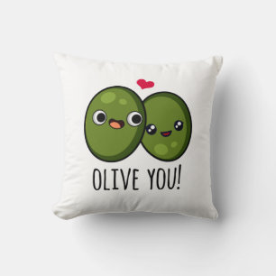 Coussin Olive You Funny Love Pun
