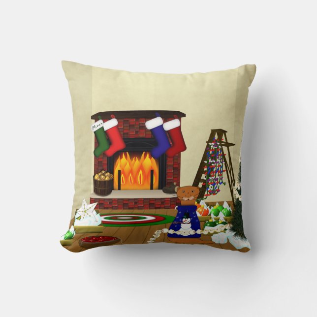 Coussin Oliver Decorates for Christmas (Recto)