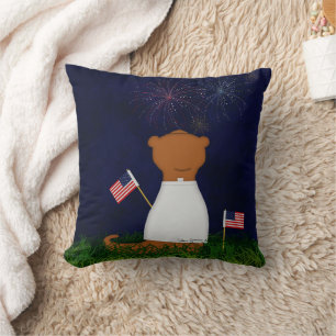 Coussin Oliver La Loutre Regardant Les Feux D'artifice Cou