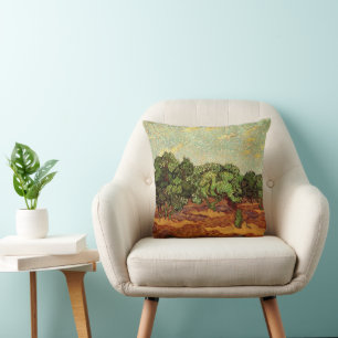 Coussin Oliveraie, ciel bleu pâle de Vincent van Gogh
