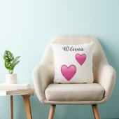 Coussin Olivia Personalized Emoji Hearts Throw Pillow (Chaise)