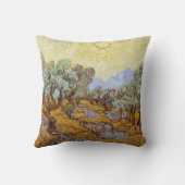 Coussin Oliviers avec ciel jaune et soleil (Verso)