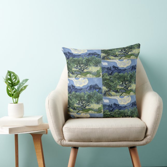 Coussin Oliviers de Van Gogh - Art de Blue Mountain (Chaise)