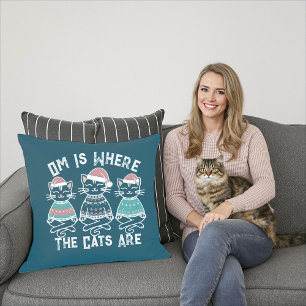 Coussin Om est l'endroit où les chats sont l'Oreiller Fest