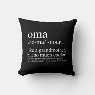 Coussin Oma Définition Amusante Grand-mère Fête des mères 