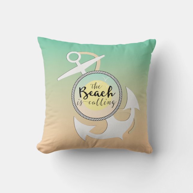 Coussin Ombre Beach Ancre nautique (Recto)