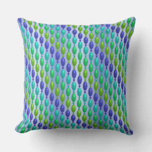 Coussin Ombre Bleu Et Vert Perles Motif