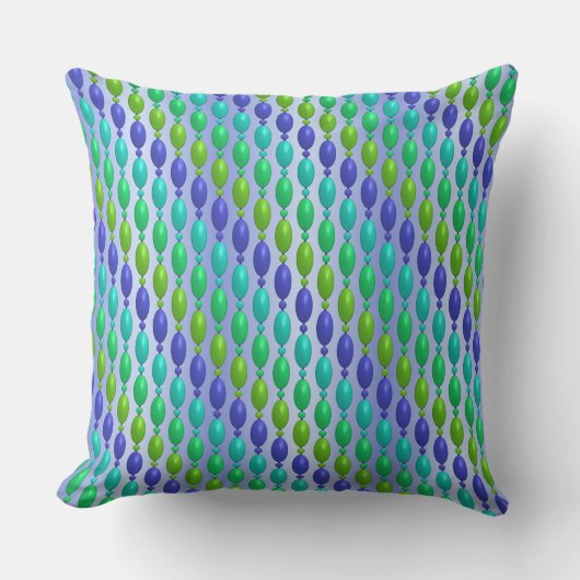 Coussin Ombre Bleu Et Vert Perles Motif (Recto)