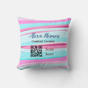Coussin Ombre bleu rose ajouter nom profession code q r ti