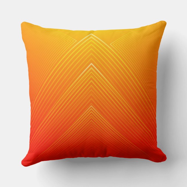 Coussin Ombre géométrique orange à jaune (Verso)