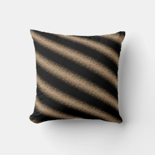Coussin Ombre Pailleté Noir & Or Élégant