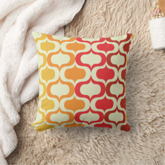 Coussin Ombre Retro Ogee en Orange, Tangerine et Rouge