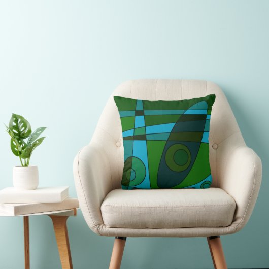 Coussin Ombre verte Abstraite surf (Chaise)