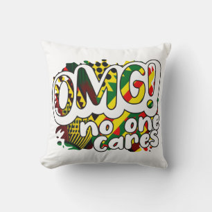 Coussin OMG Personne ne se soucie Texte et photo modernes