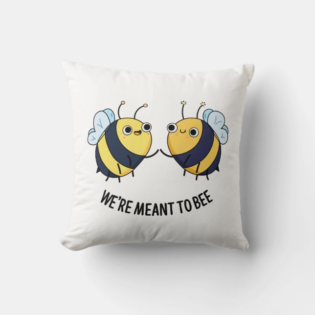 Coussin On veut être amusant jeu d'abeilles (Recto)