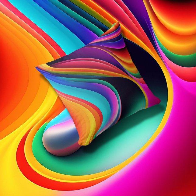 Coussin Ondes rétro colorées Accent (Créateur téléchargé)