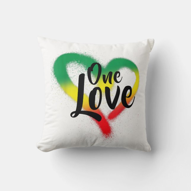Coussin One Love One Heart Reggae Vibes (Recto)