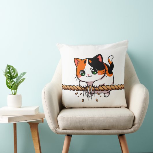 Coussin One rope. One cat. Zero regrets. (Chaise)