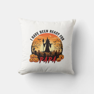 Coussin Ont été prêts Papa Halloween Sorcière Citrouilles