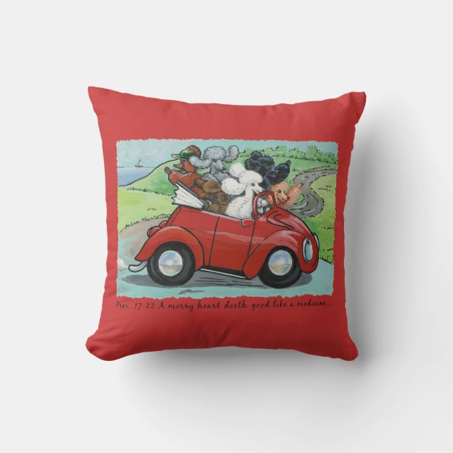 Coussin Oodles de canicules et Vintage Red Auto (Recto)