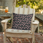 Coussin Oodles of Poodles (Rose on Black) Garden Party (Chaise)