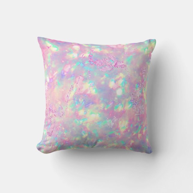 Coussin opale rose violet brillant (Recto)