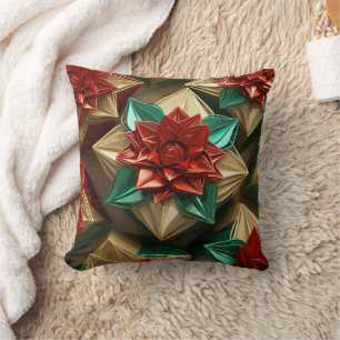 Coussin Opulence des Fêtes : Fils d'Or de Noël