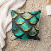 Coussin "Opulence Turquoise d'or : Motif de la queue de si (Couverture)