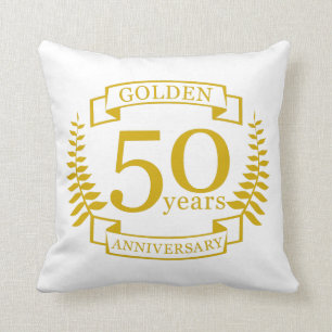 Coussin OR 50 ans Anniversaire du Mariage 50 ans