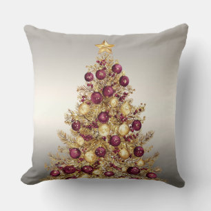 Coussin Or Bourgogne de Noël Arbre de Vacances Jeu d'oreil