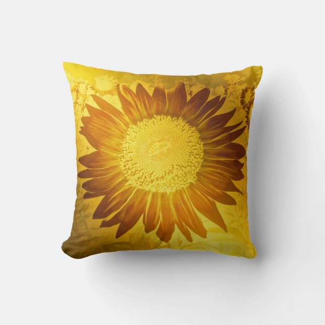 Coussin or, brillant, moderne, style, couleur, tournesol (Recto)