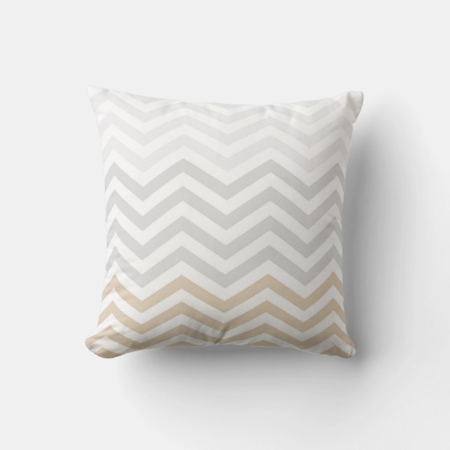 Coussin Or Chevron de gris argenté (Recto)