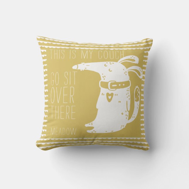 Coussin Or de chien drôle mignon customisé (Recto)