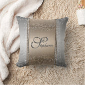 Coussin Or de fantaisie + Argent - nom - initiale - (Couverture)