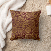 Coussin Or de luxe de Paisley | Bourgogne (Couverture)