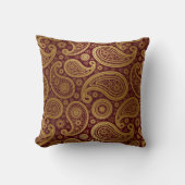 Coussin Or de luxe de Paisley | Bourgogne (Recto)