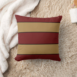 Coussin Or De Noël Classique Et Bandes Rouges