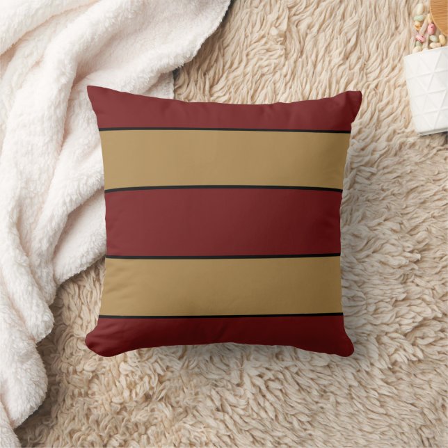 Coussin Or De Noël Classique Et Bandes Rouges (Couverture)