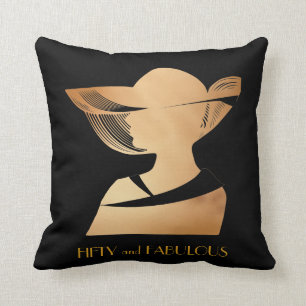 Coussin Or élégant cinquante d'art déco et conception