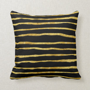 Coussin Or et aluminium de Faux de rayures déchiré par