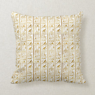 Coussin Or et Blanc Égyptien Égypte Glam Moderne Chic