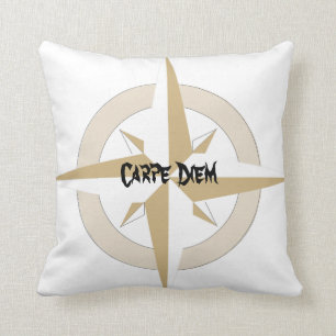 Coussin Or et boussole blanche